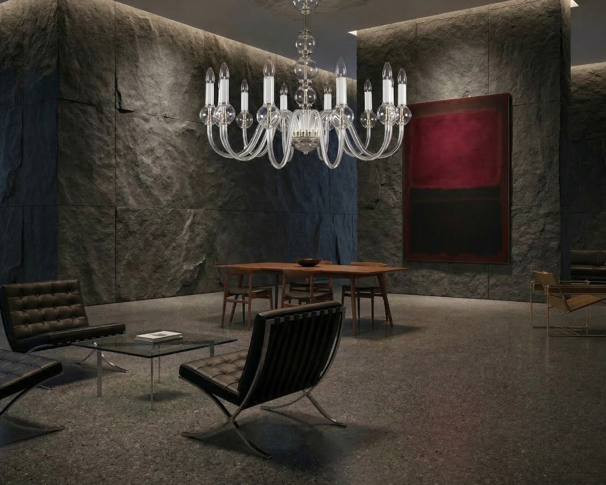 Large glass chandelier EL4301200 with 12 arms