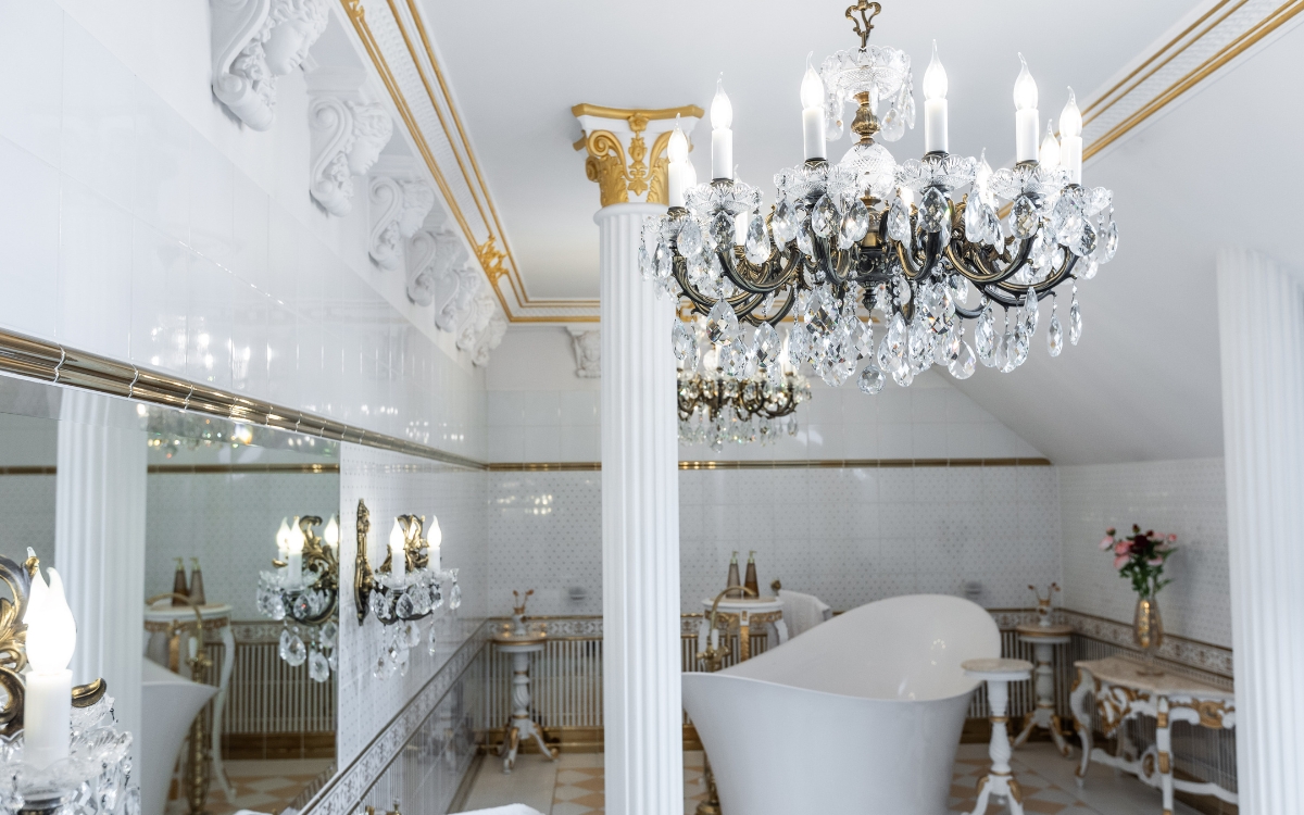 Brass wall light EN852301PT  Brass glass chandelier EL8531201PT