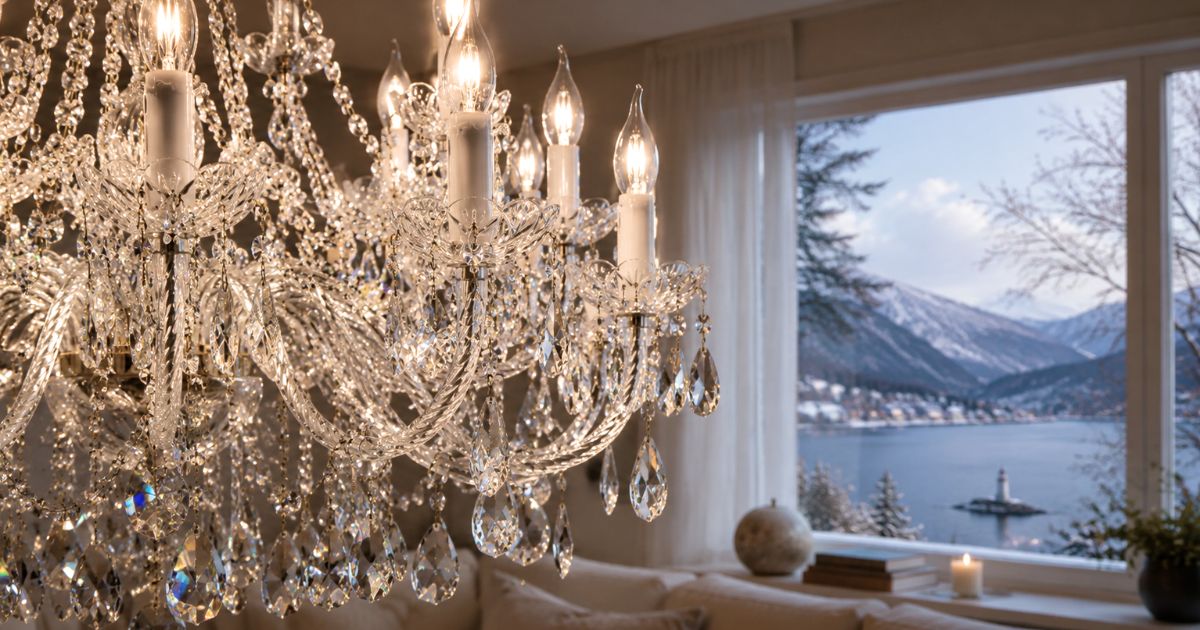 Crystal chandelier in a Scandinavian interior: why this contrast works