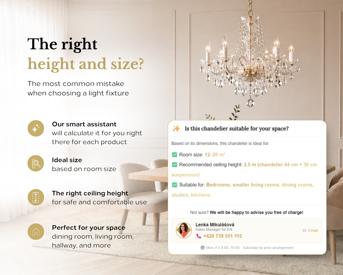 The right height and size? Our smart assistant handles it for you