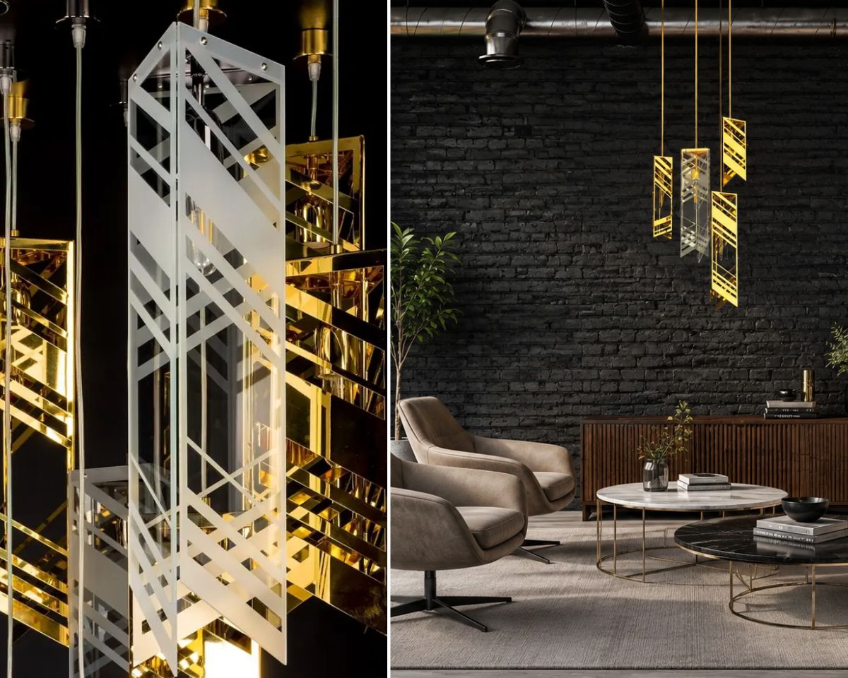 The LE-BLO-D10 pendant, inspired by natural forms, adds lightness, elegance and a striking design character to any space.