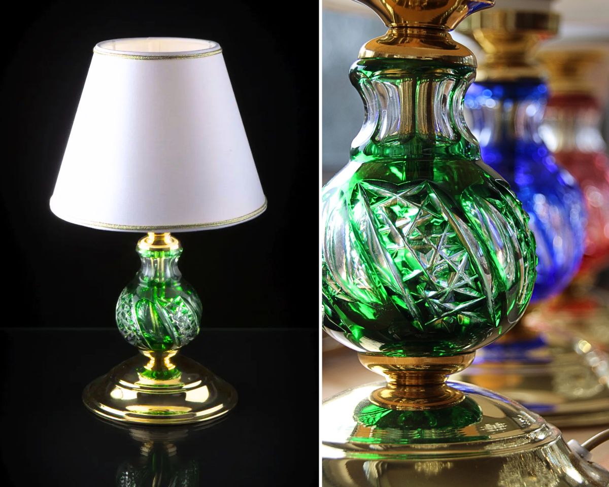green crystal table lamp 