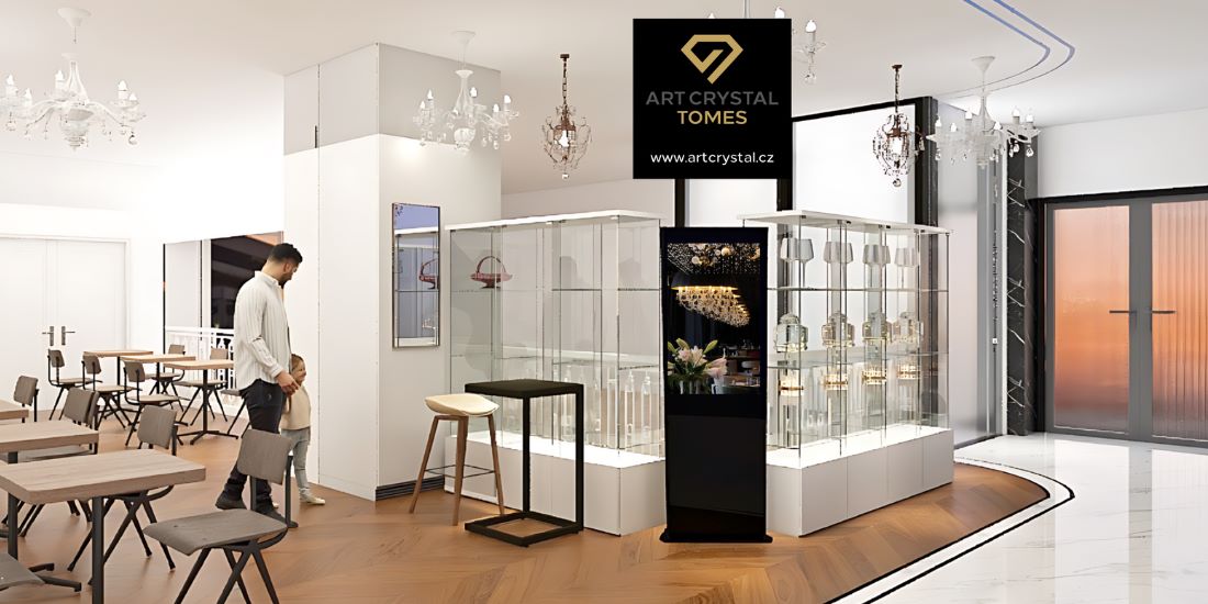 crystal lighting store in Prague
