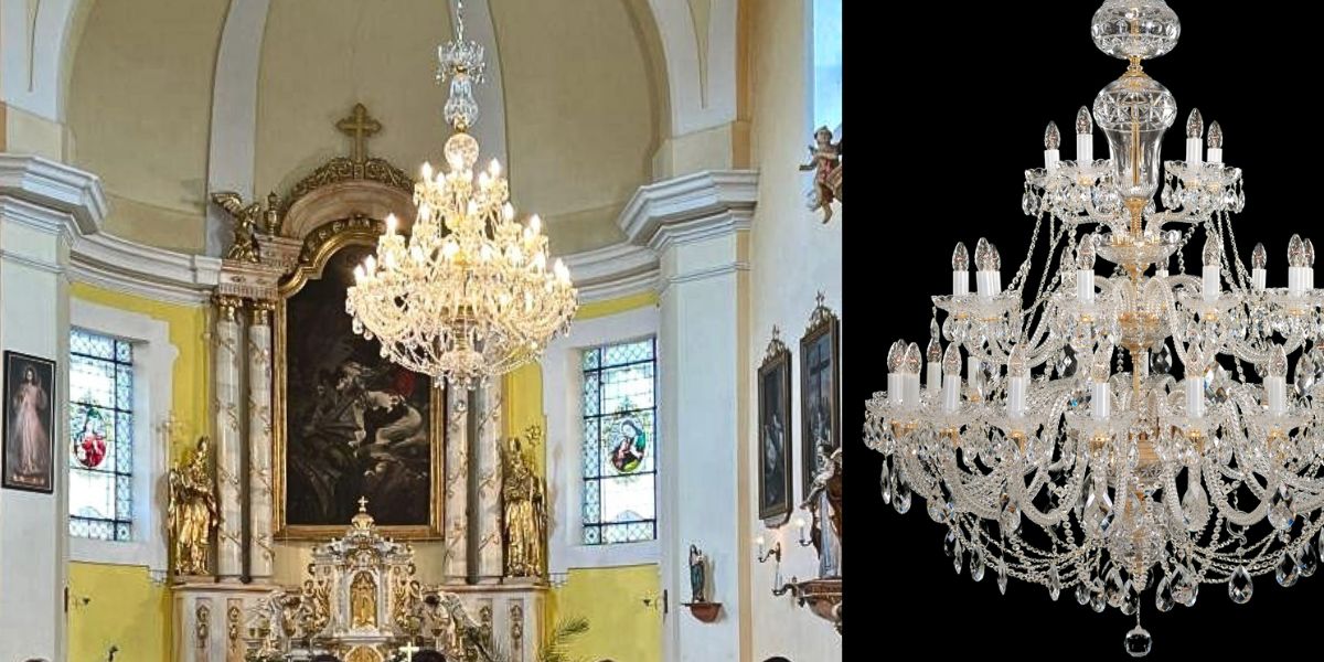 Crystal lighting by ArtCrystal Tomeš for St. George’s Church in Bělotín, Czech Republic