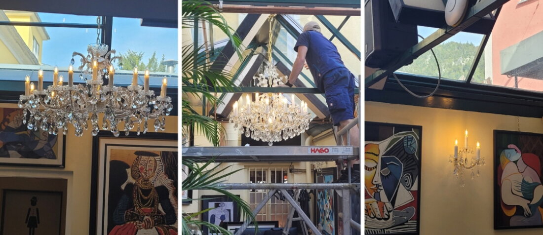 lighting fixtures for a café in Bad Ischl