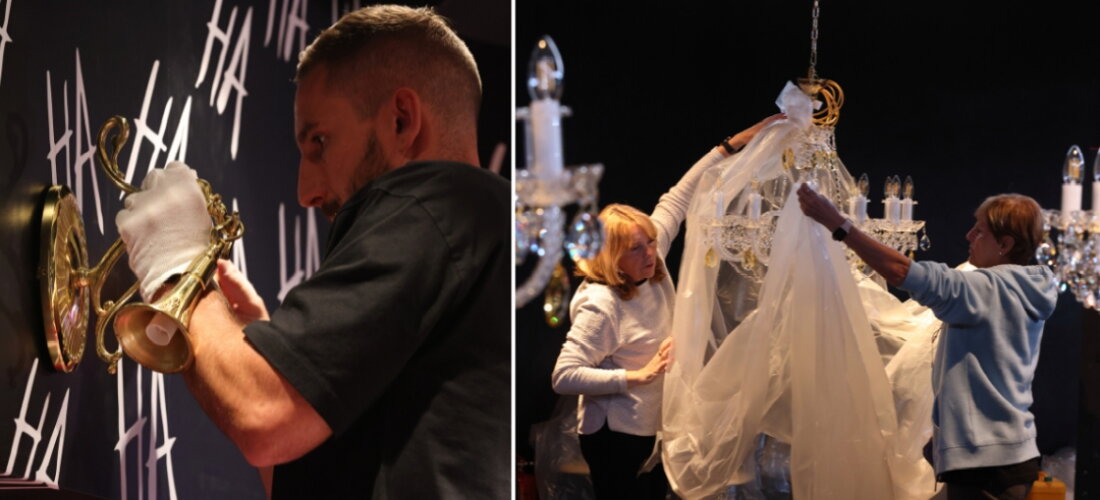 Crystal chandelier installation Prague – ArtCrystal Tomeš