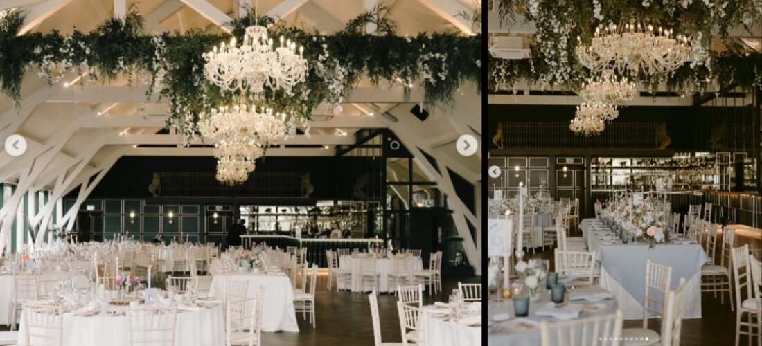 Crystal chandelier in main hall of The Old Rectory Ireland