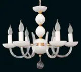Glass chandelier EL422600 opal
