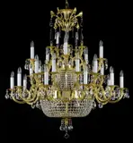 Brass chandelier with trimmings L359CLN