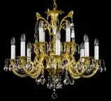 Brass chandelier with trimmings L360CLN