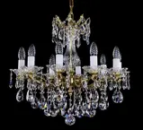Brass chandelier, glass bowl L312CLN