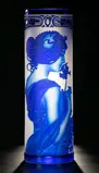 Vase of cut crystal blue SEB400MP
