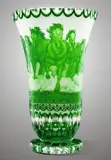 Vase of cut crystal green SEB80838305H-Z