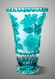 Vase of cut crystal turquoise SEB80838505I
