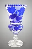 Vase of cut crystal blue SEB83046360L