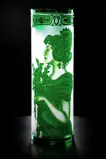 Vase of cut crystal green SEB400ZK