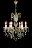 Brass chandelier, glass bowl L314CLN
