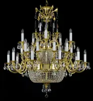 Brass chandelier with trimmings L359CLN