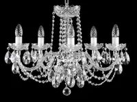 Crystal chandelier five-arm silver
