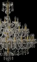 Large crystal chandelier detail of pendants