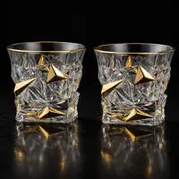 Whiskey glass set 2 pcs BG12107-gold
