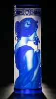 Vase of cut crystal blue SEB400MP