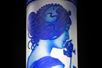 Vase of cut crystal blue SEB400MP