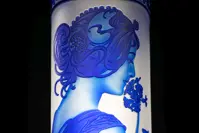 Vase of cut crystal blue SEB320MP