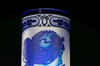 Vase of cut crystal blue SEB320MP