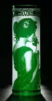 Vase of cut crystal green SEB400ZP