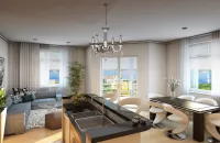 Glass chandelier EL613418