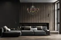 Chandelier with Shades golden brown EL210814