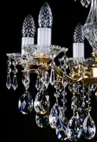 Brass chandelier, glass bowl L314CLN