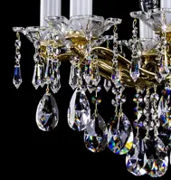 Brass chandelier, glass bowl L312CLN