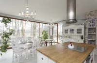 Glass chandelier EL422600 opal
