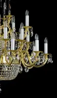 Brass chandelier with trimmings L359CLN