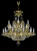 Brass chandelier with trimmings L359CLN