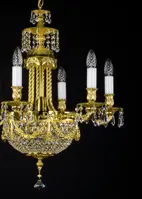 Brass chandelier with trimmings L363CE
