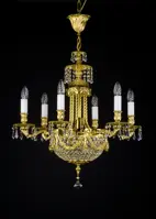 Brass chandelier with trimmings L363CE