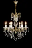Brass chandelier, glass bowl L314CLN