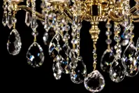 Brass chandelier, glass bowl L314CLN