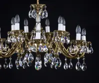 Brass chandelier with trimmings L336CLN