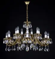 Brass chandelier with trimmings L336CLN
