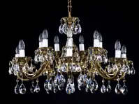 Brass chandelier with trimmings L336CLN