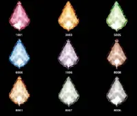 Chandelier with color trimmings L069BCL 1001