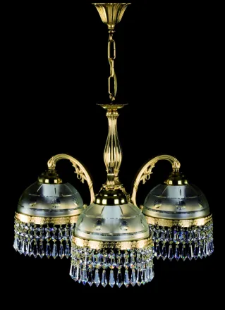 Brass chandelier with trimmings L330CLN