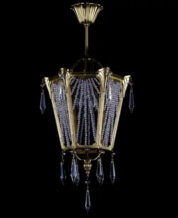 Brass chandelier with trimmings L381CE