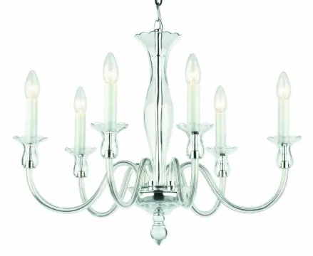 Clear Glass Chandelier Amelie 6 Ni