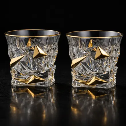 Whiskey glass set 2 pcs BG12107-gold
