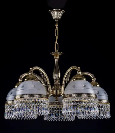 Brass chandelier with trimmings L329CLN